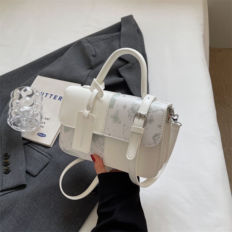 کیف دستی زنانه سفید طرح‌دار کد9956