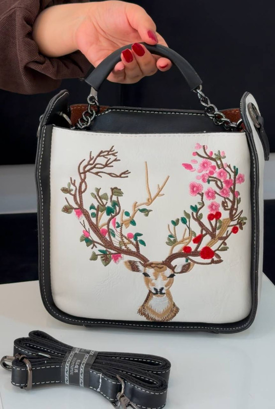کیف زنانه دوشی گلدوزی شده وارداتی کد 965